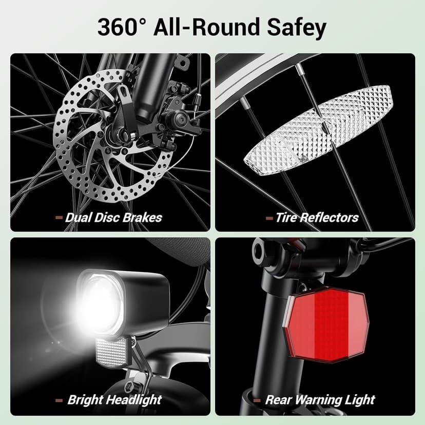 Electric Bikes for Adults, 26"/27.5" E Bikes for Adults with 1200W Peak Motor, 28 MPH, 50+ Miles Range Electric Bicycle, E Mountain Bike with 480WH Removable Battery, UL Certified