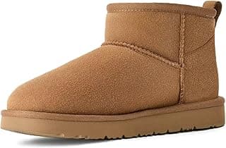 OOW 100% Genuine Suede Ankle Low Boots for Women Short Winter Snow Boot with Cozy Fur Lined