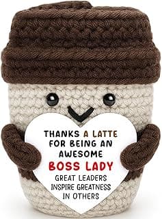 Boss Gifts for Women Boss Lady Leader Manager Supervisor Christmas Birthday Handmade Crochet Coffee Mug Cup Gifts Bosses Day Coffee Lover Thank You Best Great Leader Female Desk Office Decor