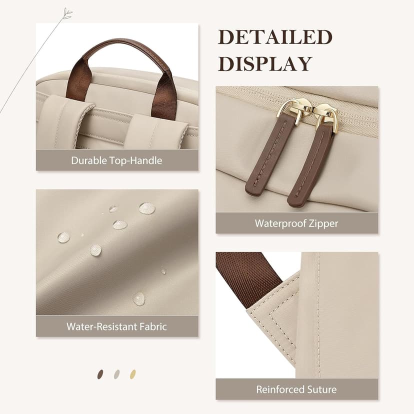 GOLF QUALITY Travel Backpack for Women Personal Carry On Bag Business Weekender Hiking Multilayer Laptop Bag,16 Inch,Apricot