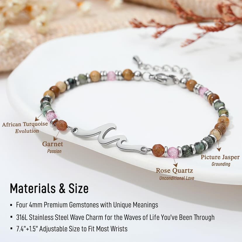 TONY & SANDY Friend Gifts for Women, Unique Birthday Gifts for Women, Sister Gift from Sister, Wave Bracelet, Christmas Stocking Stuffers for Woman Female, Bestie Friendship Bracelets B0FLYD2LY1