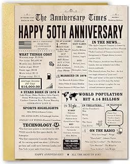 Jumbo 50th Anniversary Card for Women Men, Funny 50th Wedding Anniversary Decorations for Mom Dad, Romantic 50 Year Anniversary Card Gift for Wife Husband, Golden Wedding Gift