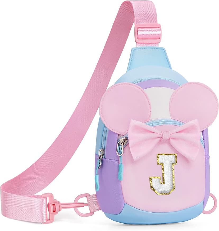 2 3 4 5 6 7 Year Old Girl Birthday Gift, Initial Crossbody Bag, Girls Kids Birthday Gifts, Sling Bag for Kid, Toddler Purse Anoup Birthday Gift for Daughter Monogram Crossbody Sling Bag Purse Pink J B0H5154T3Q