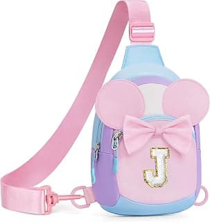 2 3 4 5 6 7 Year Old Girl Birthday Gift, Initial Crossbody Bag, Girls Kids Birthday Gifts, Sling Bag for Kid, Toddler Purse Anoup Birthday Gift for Daughter Monogram Crossbody Sling Bag Purse Pink J B0H5154T3Q