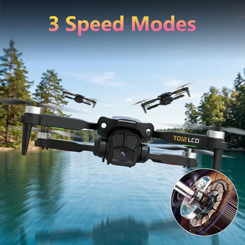 Drone with Camera for Adults 4K LCD Screen RC FPV Drone with Brushless Motor Live Video UHD, Drones for Adult Foldable Mini Quadcopter for Beginner 360° Flips, Support 32G SD Card MAX Under 250g Gifts