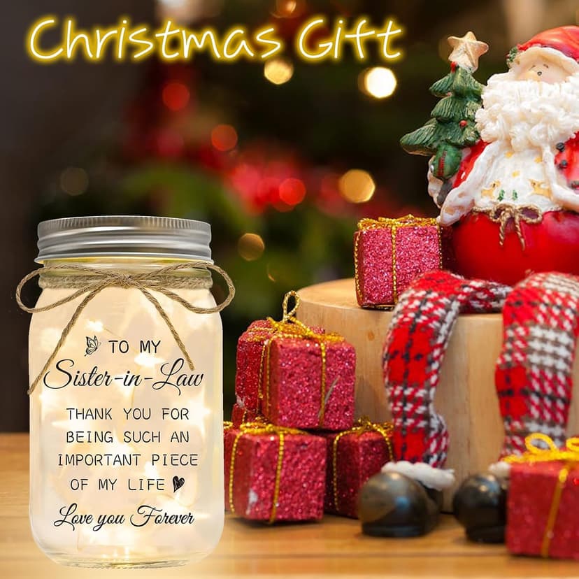 Gifts for Sister in Law Birthday Christmas Mother's Day Wedding Thanksgiving Gifts Sister in Law Gifts, Mason Jar Night Lights B0G92PSR4B