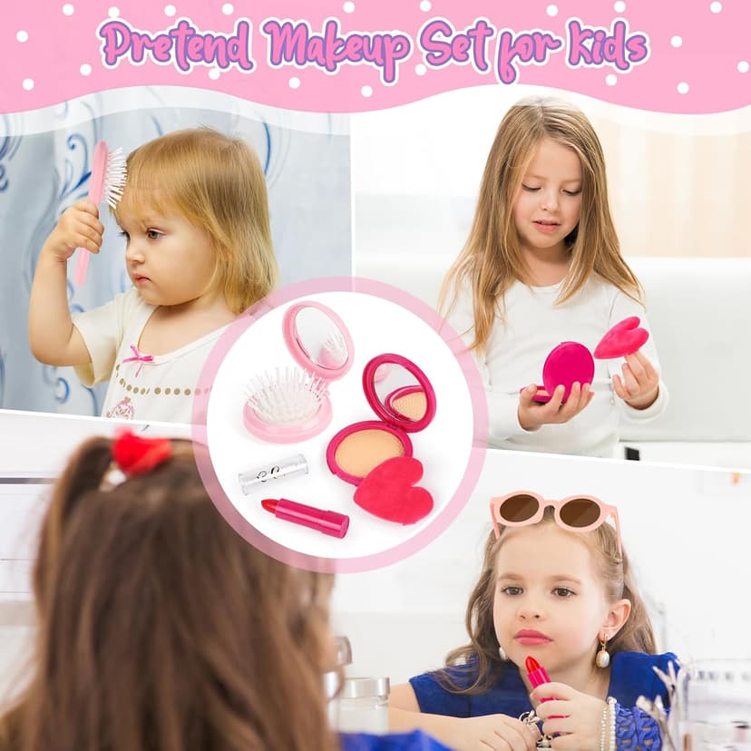 32Pcs Role Play Set with Handbag, Water Bottle, Scarf, Pretend Makeup, Birthday Gifts, Mom-Daughter Bonding, Multi-Scene Play Oisacirg Play Purse with Watch, Phone, Pretend Play Toys for Girls Ages 3-8 B0D7CQGK8X