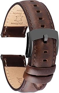 OTTOODY Leather Watch Bands Quick Release, Elegant Top Grain Leather Watch Straps for Men & Women, Choice of Color & Width - 18mm, 19mm, 20mm, 21mm or 22mm Wristbands Bracelet for Watch & Smartwatch