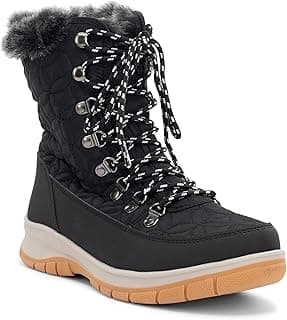 Chooka Womens Belltown Mid Faux Fur Cold Weather Boot - Water-Repellent Winter Snow Boot with Memory Foam Insole & Warm Plush Lining