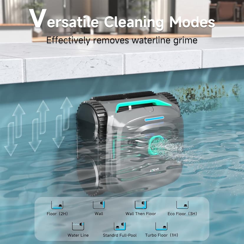 WYBOT C2 Cordless Robotic Pool Cleaner, Dual Filtration, Pool Vacumm Robot for Wall & Waterline Cleaning, Up to 180 Mins Runtime & Scheduling, Smart Navigation, for Inground/Above-Ground Pools