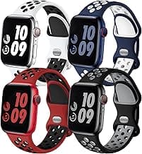 Adorve 4 Pack Sport Bands Compatible with Apple Watch Bands for Men Women 49mm 46mm 45mm 44mm 42mm 41mm 40mm 38mm,Breathable Soft Silicone Strap for iWatch Band Series 11 10 SE Ultra 9 8 7 6 5 4 3 2 1