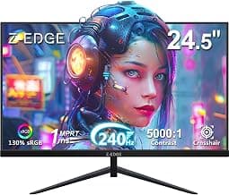Z-Edge 24.5 inch 240Hz 165Hz 144Hz Gaming Monitor, FHD 1080p, MPRT 1ms, VA Monitor Gaming, 350nits, 16.7M Colors, 5000:1 Contrast, UG25I Frameless Bezel, DP x1, HDMI x2