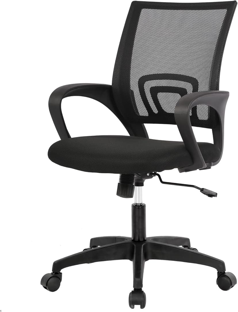 PayLessHere Home Office Chair Desk Computer Chair Adjustable Ergonomic Lumbar Support Armrest Executive with High Density Mesh 360 Degree Swivel Chair for Men Women Adults, Black