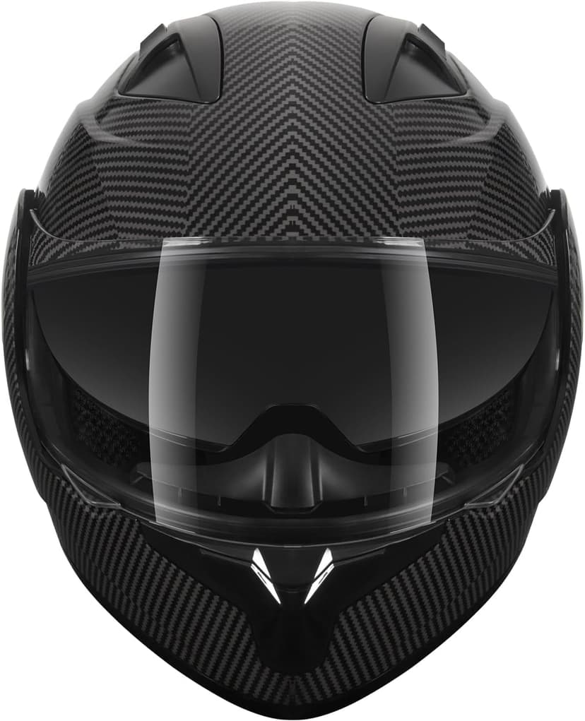 SPARK DOT Approved Modular Flip-Up Dual Visor Motorcycle Full Face Helmet for Adults Men & Women (Carbon Fiber, Large)