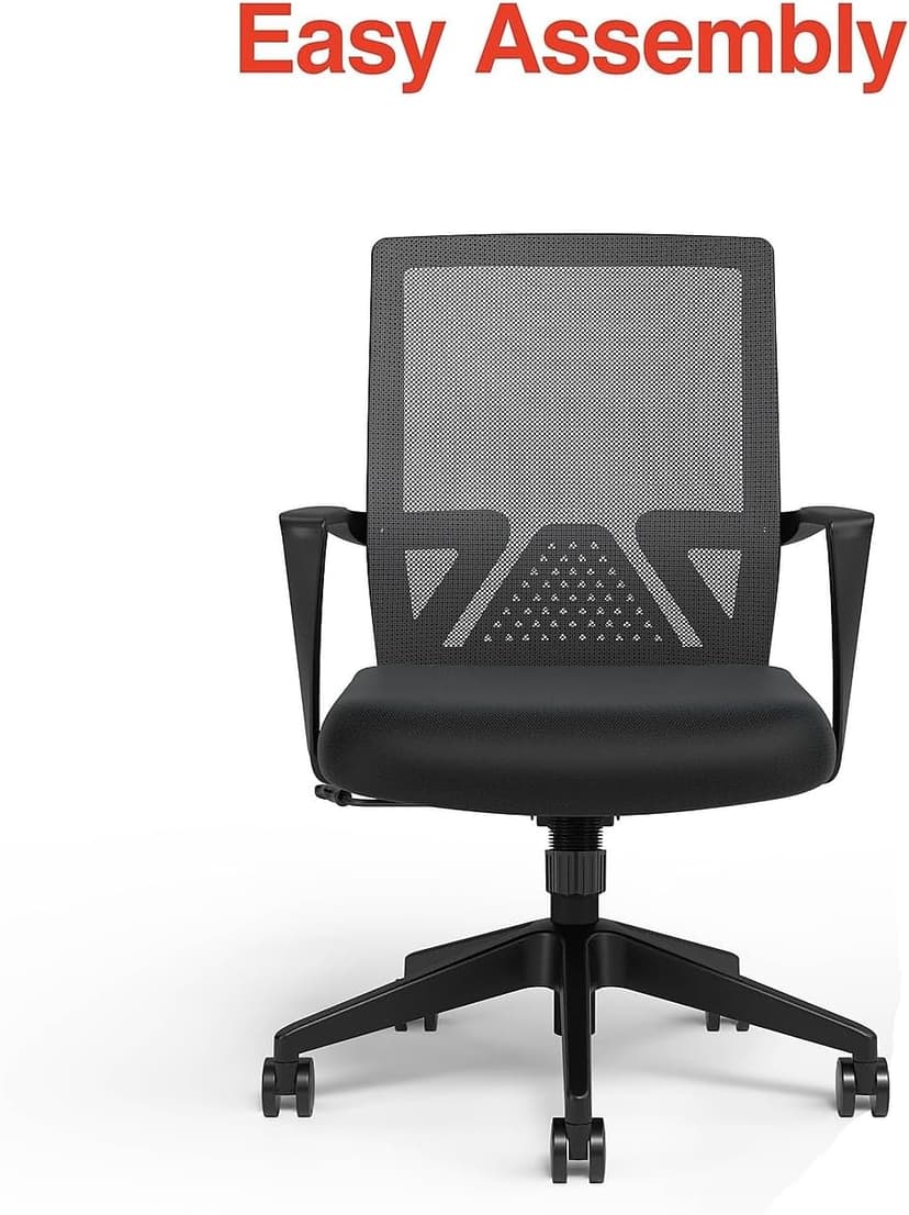 STAPLES Cartwright Ergonomic Office Desk Chair, Adjustable with Breathable Mesh & Lumbar Support, Perfect for Home & Office, Black