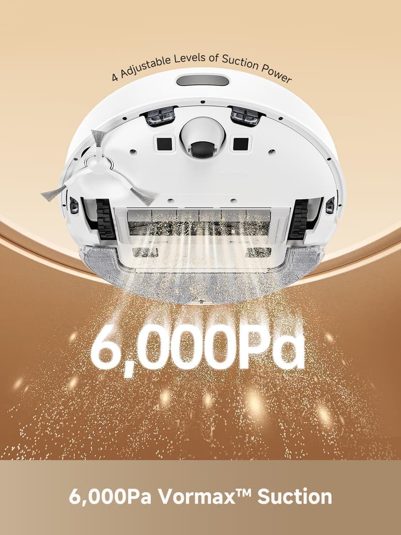 DREAME C20 Plus Robot Vacuum, 90 Days Self-Emptying Robot Vacuum and Mop Combo, 6000Pa Suction Robotic Vacuum, LiDAR Navigation, APP/Voice Control, Robot Vacuum Cleaner for Pet Hair/Carpet/Hard Floor