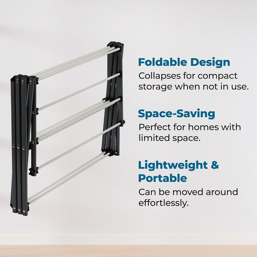 Honey-Can-Do Collapsible Clothes Drying Rack – Durable, Space-Saving Laundry & Towel Rack, Sturdy Clothing Rack for Hanging Clothes Indoors & Outdoors, Steel