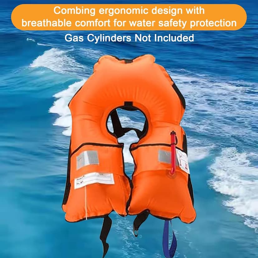 3-Pack Life Jackets for Men Women - 150N Automatic Inflation Swim Vest with Reflective Strips & Safety Buckle ~ Lightweight &Breathable