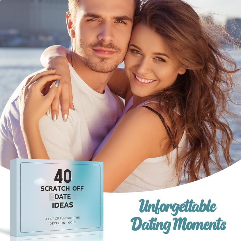 Couples Gifts for Boyfriend Girlfriend, 40 Scratch Off Date Ideas Bridal Shower Gifts, Stocking Stuffers for Women Men, Anniversary Birthday Presents for Husband, Couple Games for Engagement Wedding