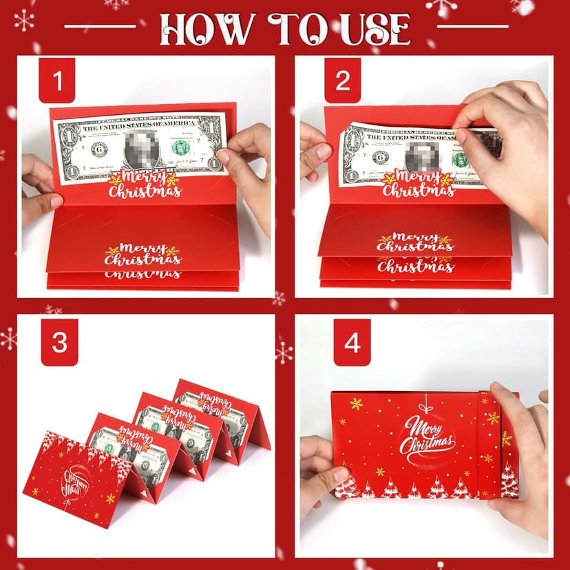 6-Slot each Bill & Gift Card Holder for Xmas Gifts, Xmas Money Holder for Cash Gift Ideas 6Pcs Christmas Money Holders Cards Booklet for Christmas Cash Gifts B0FMJNJ1T2