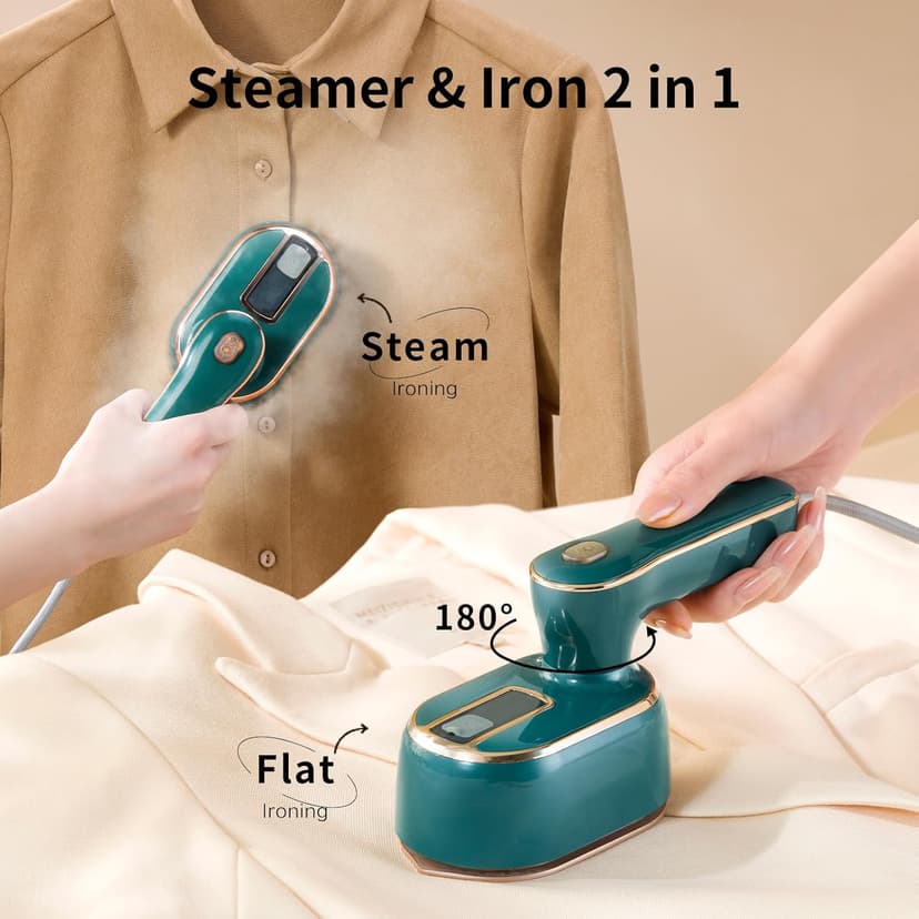 Travel Steamer for Clothes -1000W Small Steam Irons Foldable for Wrinkle Removal, Compact Portable Mini Steamer for Clothes Travel College Dorm Office Home Garment Steamer for Clothes 120V，1 Piece