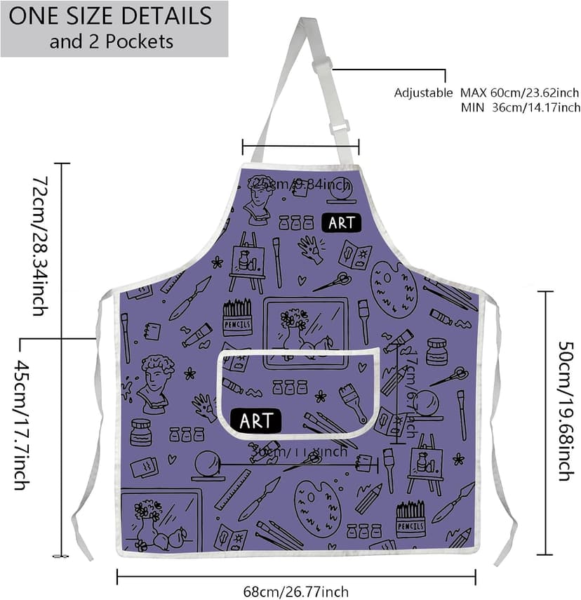 MBMSO Painting Artist Apron with Pockets Artist Painter Gifts Art Lover Gift for Art Teacher Student Painter Apron Waterproof B0CSDBGH7X