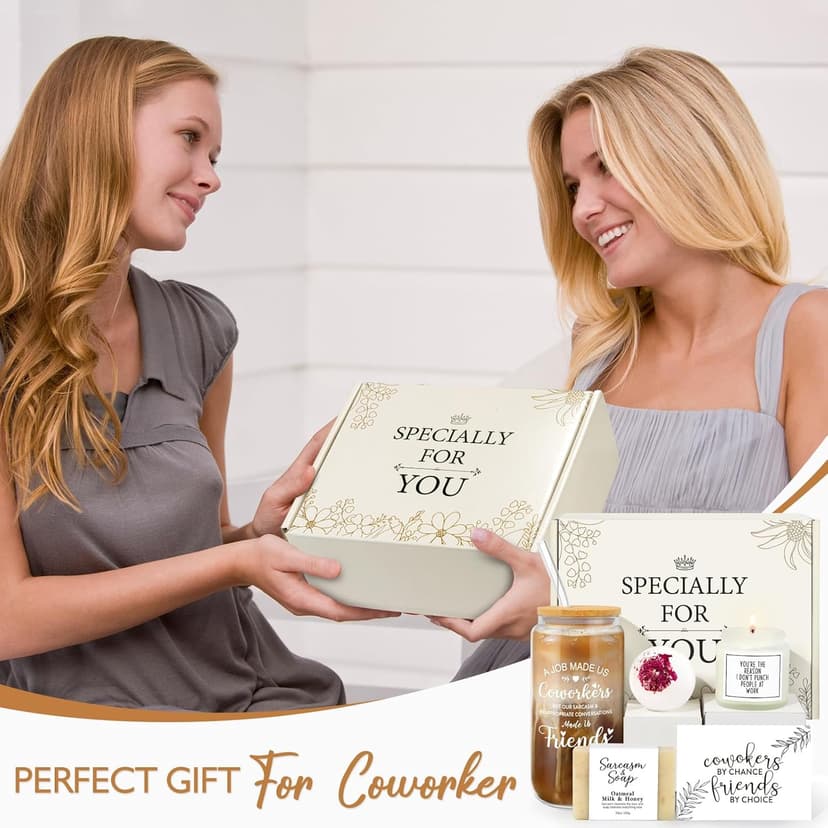 Coworker Friend Gifts for Women, Gifts for Coworkers, Coworker Friendship Gift for Women, Funny Coworker Birthday Present for Work Friends, Going Away, Farewell Gift for Office Friend Bestie w Glass B0F1F672M1