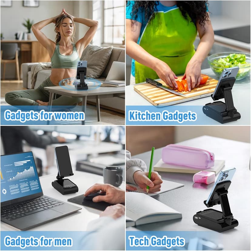 Gifts for Men, Cell Phone Stand with Wireless Bluetooth Speaker, Birthday Gifts for Mens Dad Boyfriend, Cool Gadgets for Men, Anniversary Ideas Gift, Compatible with iPhone/iPad/Samsung Galaxy