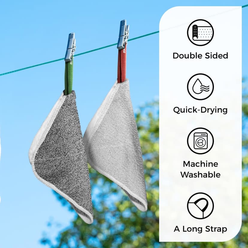 ZOMCHI 2 Count Wash Cloths, Exfoliating Washcloth with Dual Texture for Face and Body, Exfoliating Wash Cloth for Showering (Deep and Gentle)