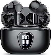 Wireless Earbuds, Bluetooth 5.4 Headphones HiFi Stereo, Bluetooth Earbuds with ENC Noise Cancelling Mic, IP7 Waterproof in Ear Earphones, 48H, LED Display Ear buds for Pad Phones Workout Sports, Black