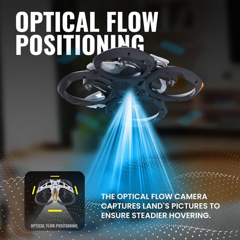 HISINGY MACH 500 Tiny Drones for Kids, Mini Micro Nano Indoor RC Quadcopter for Age 8-12 10-15 12-14,Kids Drone with LED Light,Optical Flow Positioning,3 Speeds,Toys Gifts for Teen Boys Girls