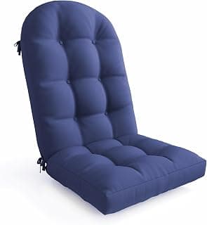 UDPATIO Adirondack Chair Cushion with Ties - Fade-Resistant Waterproof Outdoor Recliner High Back Seat Pads for Rocking Chairs, Patio, Deck, Porch, Lawn (Upper & Lower Back Support),Light Blue,1 PC