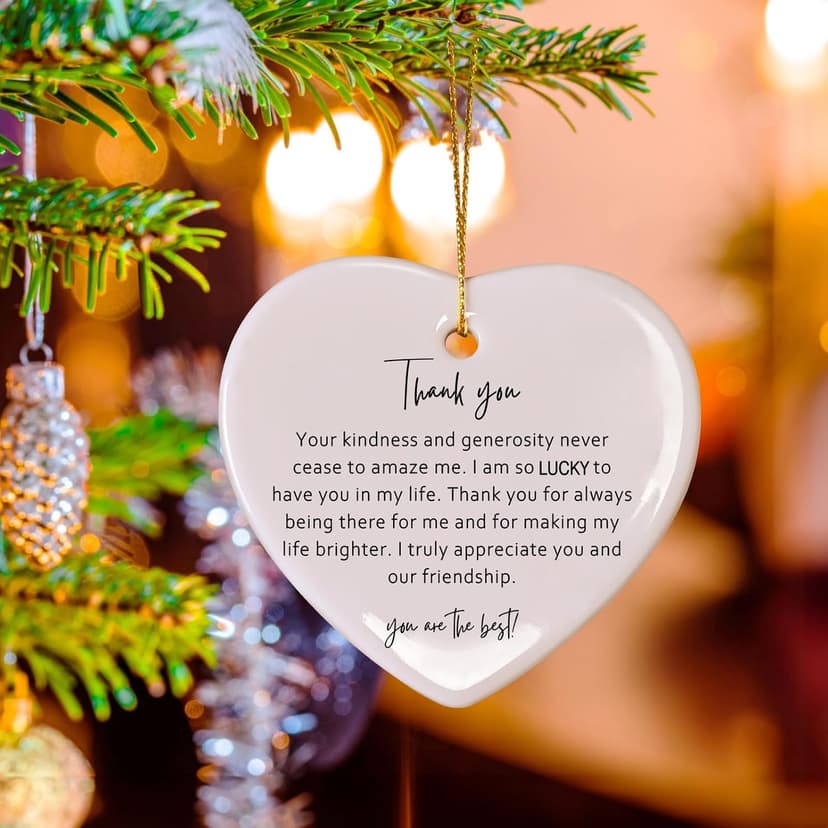Jocidea Thank You Keepsake Gift for Friend - Heart Christmas Ornament - Gift to Say Thanks - Friend Appreciation Gift - You're the B0CGWSDTGH