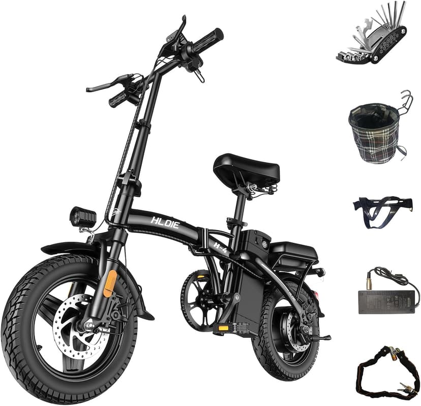 Folding Electric Bike for Adults, Peak 750W Motor,23MPH Max Speed Foldable Electric Bicycles,14" Ebike, 48V12AH Battery 35 Miles PAS Range Mini E Bikes for Adults and Teens