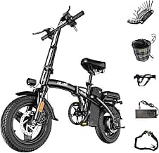 Folding Electric Bike for Adults, Peak 750W Motor,23MPH Max Speed Foldable Electric Bicycles,14" Ebike, 48V12AH Battery 35 Miles PAS Range Mini E Bikes for Adults and Teens