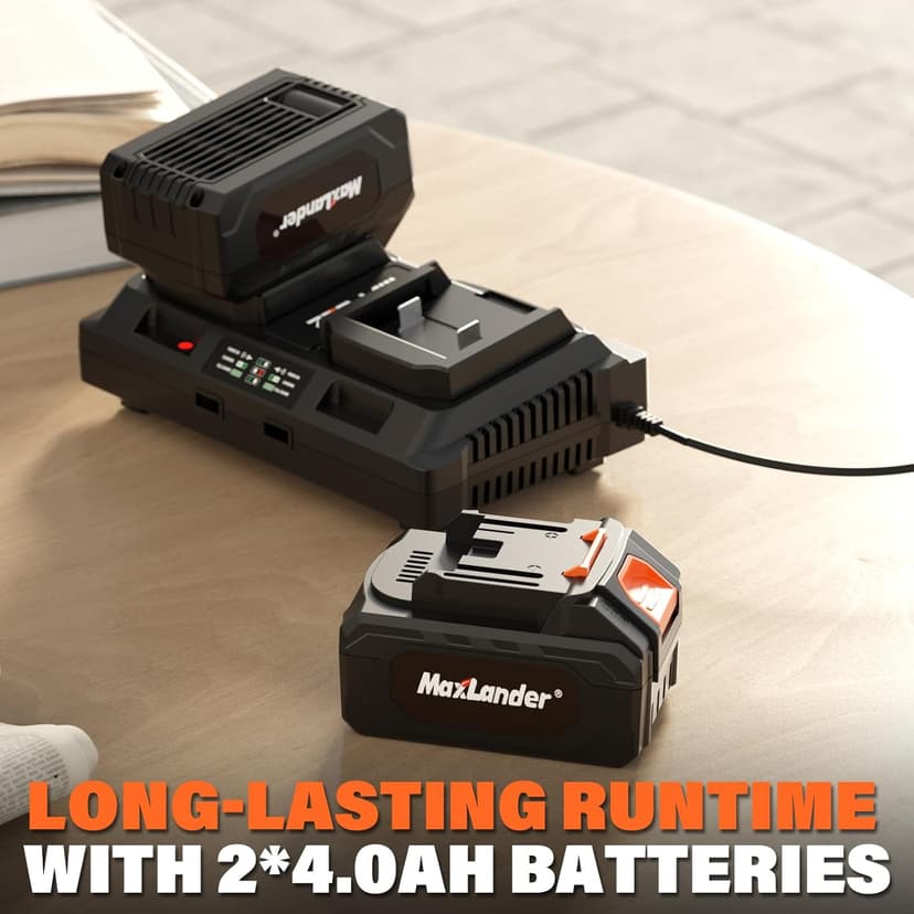 MAXLANDER Cordless Leaf Blower & Vacuum with Bag, 3-in-1 Brushless Battery Powered Leaf Vacuum Mulcher 40V 170MPH 360CFM 5 Speeds Leaf Blowers for Lawn Care 2x4.0Ah Battery & Charger Included