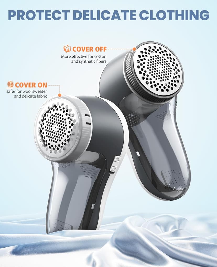 POPCHOSE Fabric Shaver, Sweater Shavers to Remove Pilling, Lint Shaver with 6-Leaf Blades, Electric Lint Remover for Clothes, Couch, Furniture, Fuzz, Lint Ball, Pillings, USB Rechargeable