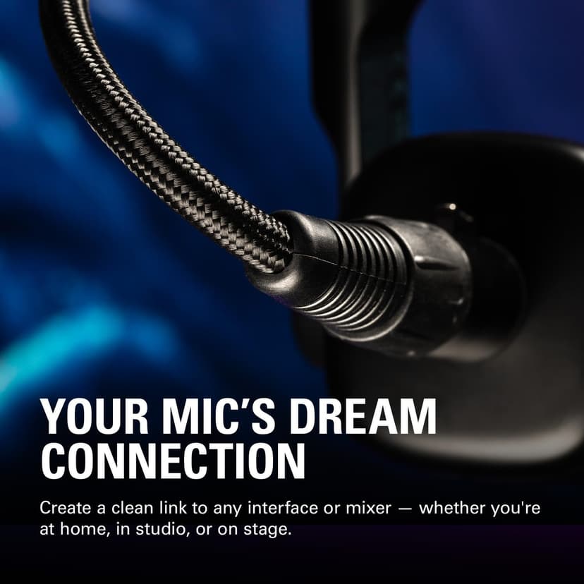 Elgato XLR Cable – Shielded Microphone Cable for Studio Recording and Live Production, Gold-Plated Pins, Male to Female, for Mic and Balanced Analog Line Levels, 10ft/3m