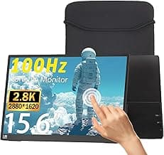 Viyivwine Portable Monitor Touchscreen 15.6" 2.8K Laptop Screen Extender 2880x1620,100Hz,100％sRGB,w/45° Adjustable Stand,mini HDMI USB-C Computer Display for Laptop PC Phone Mac