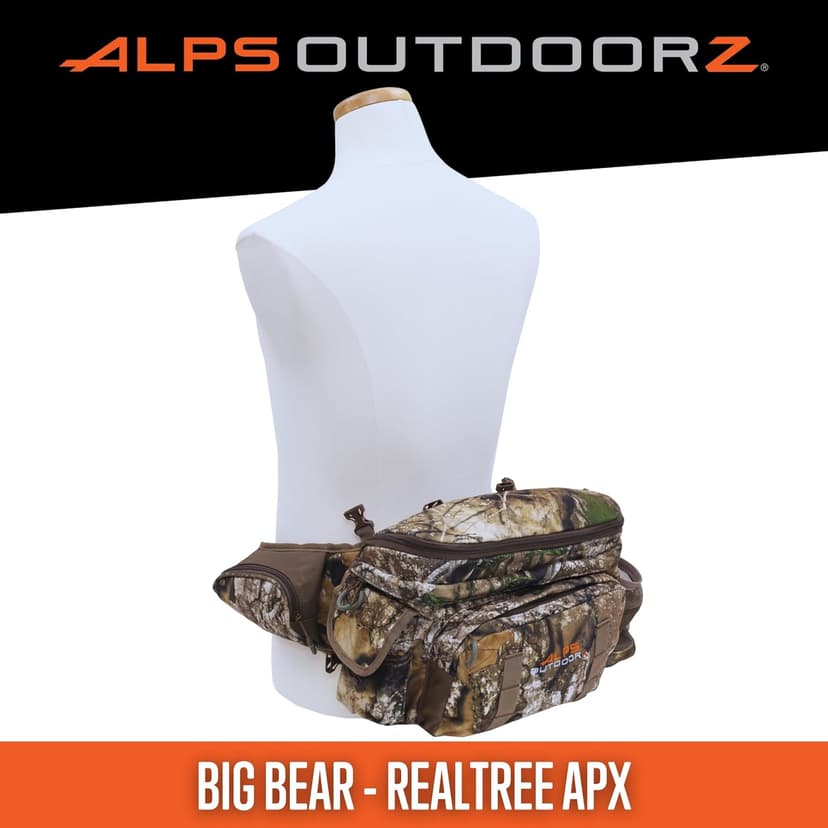 ALPS OutdoorZ Big Bear Day Pack – Realtree APX Camouflage Expandable Hunting Backpack with Large Capacity, Multiple Storage Pockets & Adjustable Straps for Deer & Big Game Hunting