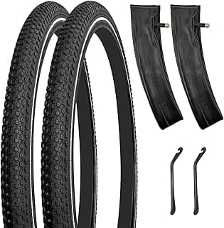 2 Pack Bike Tire Set Thicken Wear-Resistant 26x1.95/2.125 Bicycle Tires with 2 Inner Tubes 26 Inch Bicycle Tires for Mountain,Commuter,Touring Bike