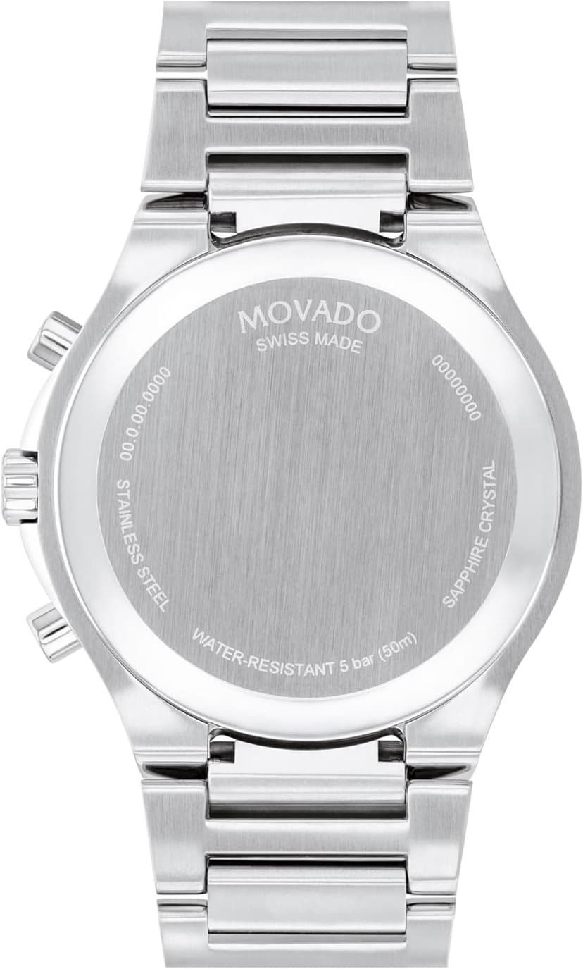 Movado SE Men's Sport Watch - Swiss Quartz Chronograph Movement, Stainless Steel Link Bracelet - 5 ATM Water Resistance - Luxury Fashion Timepiece for Him - 42mm