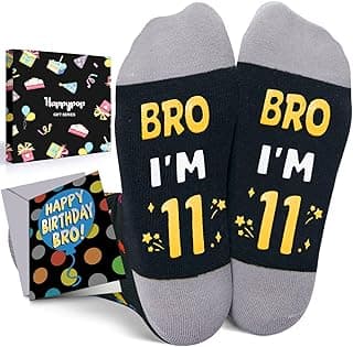 HAPPYPOP Birthday Gifts Ideas for Boys - Socks for Kids Girls Age 5-12 with Greeting Card