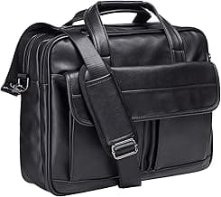 seyfocnia Men's Business Travel Briefcase Leather Handmade Messenger Bags Laptop Bag