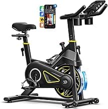 Exercise Bike, Adjustable Magnetic Resistance Stationary Bikes for Home Cardio with Exclusive App, Indoor Bike with 330lbs Weight Capacity Comfortable Seat, Tablet Mount and Fitness Courses