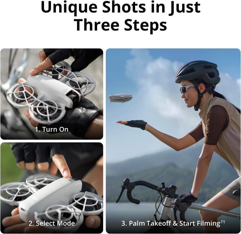 DJI Neo Three-Battery Combo, Mini Drone 4K UHD Camera for Adults, 135g Self Flying Drone That Follows You, Palm Takeoff, Subject Tracking, QuickShots, Stabilized Video (Controller-Free)