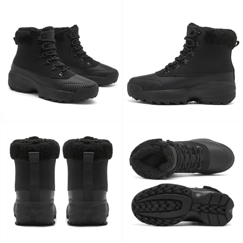 TEYTAP Waterproof Winter Snow Boots for Women丨Insulated-Warm Fur-Lined Booties丨Non-Slip Cushion Outdoor Walking Boots丨Lightweight Comfortable Casual Suede Leather Short Boots