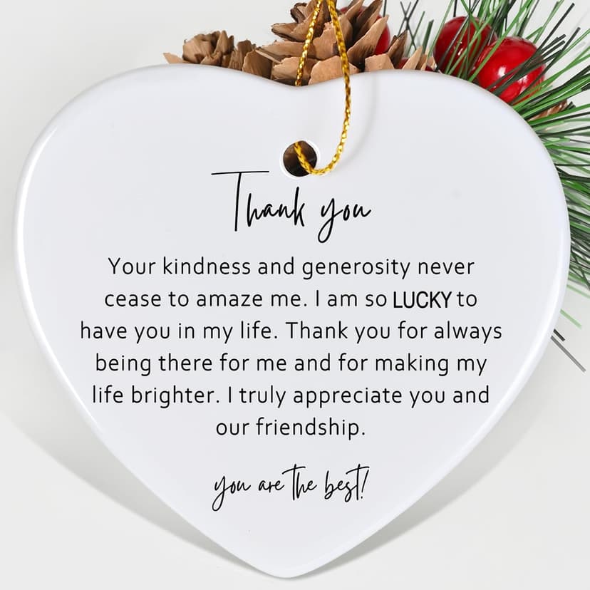 Jocidea Thank You Keepsake Gift for Friend - Heart Christmas Ornament - Gift to Say Thanks - Friend Appreciation Gift - You're the B0CGWSDTGH