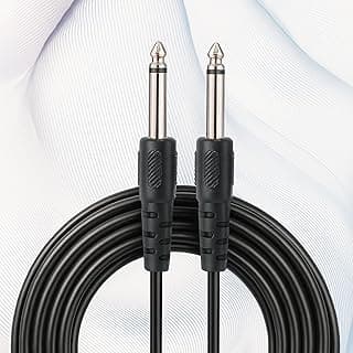 10 ft 6.35mm Guitar Cable - Straight to Straight Instrument Cable, Black Electric Guitar Cord for Electronic Drum, Musical Instrument, Speaker