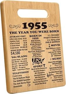 70th Birthday Gifts for Women Men, Happy 70 Year Old Birthday Gift Cutting Board for Her Him, Back In 1955 Birthday Decorations Woman Man Turning 70, 70th Cutting Board Birthday Favor